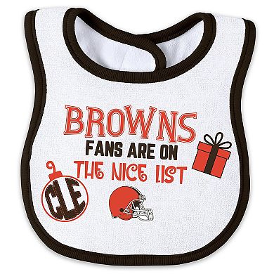 Newborn & Infant WEAR by Erin Andrews Cleveland Browns Allover Print Full-Zip Sleeper & Bib Set