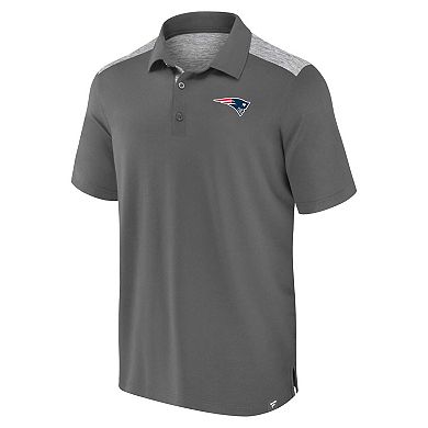 Men's Fanatics Heather Gray New England Patriots Long Shot Polo
