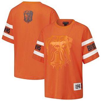Women's The Wild Collective Orange Cleveland Browns Drop Shoulder T-Shirt