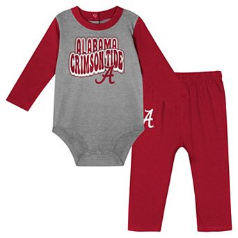 Infant Crimson Alabama Crimson Tide Double Up Long Sleeve Bodysuit & Pant Set