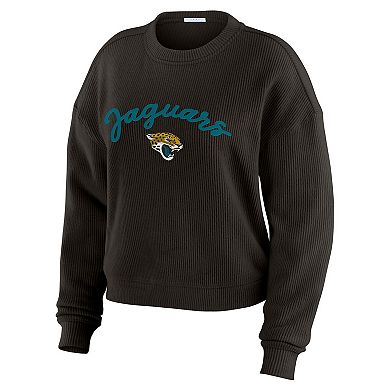 Women's WEAR by Erin Andrews Black Jacksonville Jaguars Knitted Tri-Blend Long Sleeve T-Shirt & Pants Lounge Set