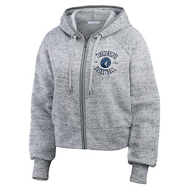 Women's WEAR by Erin Andrews Heather Gray Minnesota Timberwolves Speckled Radiator Full-Zip Hoodie