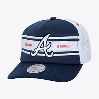 Men's  Navy Atlanta Braves Sideline Trucker Adjustable Hat