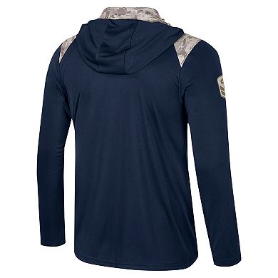 Men's Colosseum Navy Cal Bears OHT Military Appreciation Quarter-Zip Hoodie Jacket