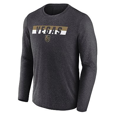 Men's Fanatics Heather Charcoal Vegas Golden Knights Transition Long Sleeve T-Shirt