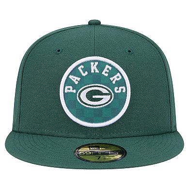 Men's New Era Green Green Bay Packers Checkered 59FIFTY Fitted Hat