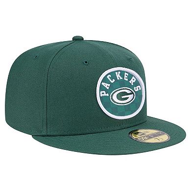 Men's New Era Green Green Bay Packers Checkered 59FIFTY Fitted Hat