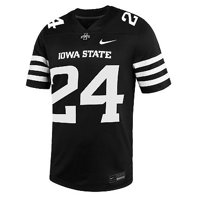 Men's Nike #24 Black Iowa State Cyclones Alternate Game Jersey