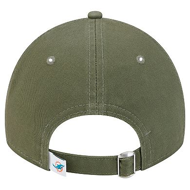 Men's New Era Olive Miami Dolphins Main 9TWENTY Adjustable Hat