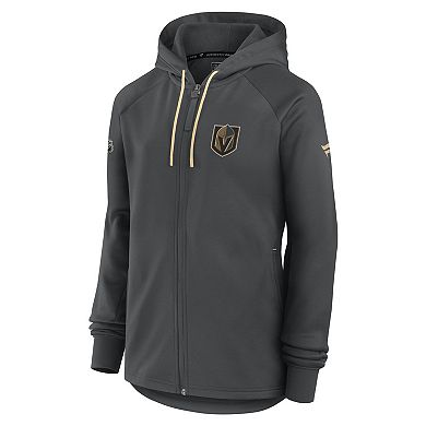 Women's Fanatics Gray Vegas Golden Knights Authentic Pro Rink Fleece Full-Zip Jacket