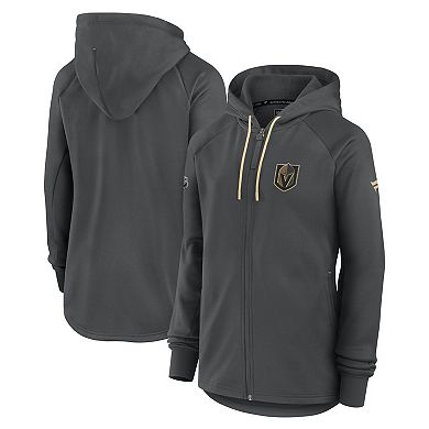 Women's Fanatics Gray Vegas Golden Knights Authentic Pro Rink Fleece Full-Zip Jacket