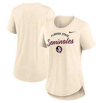 Women's Nike Tan Florida State Seminoles Script Logo Tri-Blend T-Shirt