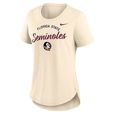 Women's Nike Tan Florida State Seminoles Script Logo Tri-Blend T-Shirt