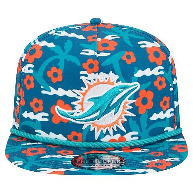 Men's New Era Aqua Miami Dolphins Wakey Wakey Golfer Snapback Hat