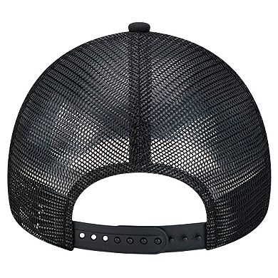 Men's New Era Black New York Giants Domain 9FORTY A-Frame Trucker Adjustable Hat