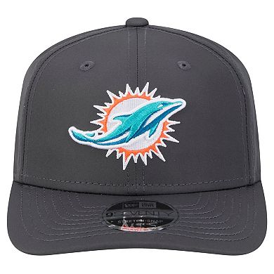 Men's New Era Graphite Miami Dolphins Main 9SEVENTY Stretch-Snap Hat