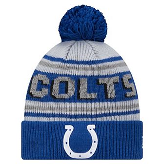 Youth New Era Royal Indianapolis Colts Main Cuffed Knit Hat with Pom