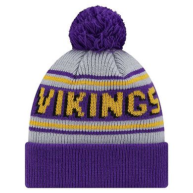 Youth New Era Purple Minnesota Vikings Main Cuffed Knit Hat with Pom