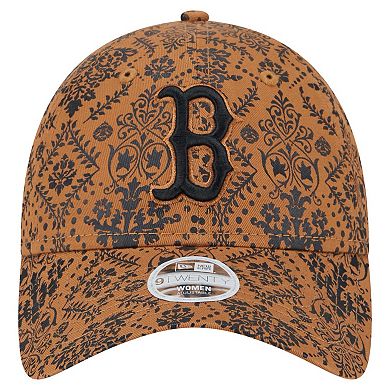 Women's New Era Brown Boston Red Sox Vintage Deco 9TWENTY Adjustable Hat