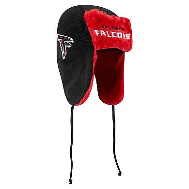Men's New Era Black Atlanta Falcons Helmet Head Trapper Knit Hat