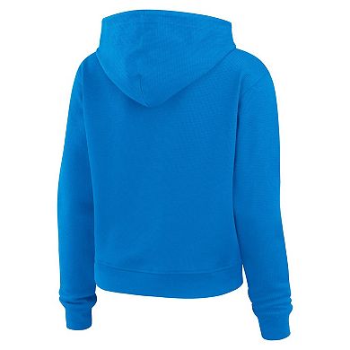 Women's WEAR by Erin Andrews Blue Los Angeles Chargers Plus Size Waffle Hoodie Pullover Top