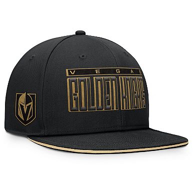 Men's Fanatics Black Vegas Golden Knights Fundamental Gino Stack Text Snapback Hat