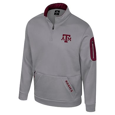 Men's Colosseum Gray Texas A&M Aggies Mainframe Quarter-Zip Fleece Jacket
