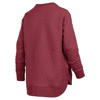 Women's Pressbox Maroon Virginia Tech Hokies Quilted Long Sleeve Pullover Sweatshirt