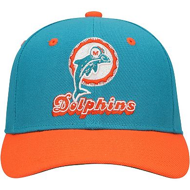 Youth Mitchell & Ness Aqua Miami Dolphins All In 2.0 Adjustable Hat