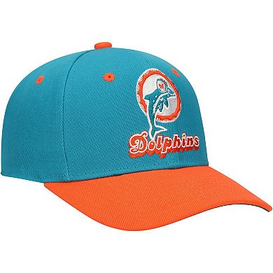 Youth Mitchell & Ness Aqua Miami Dolphins All In 2.0 Adjustable Hat