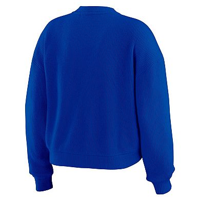 Women's WEAR by Erin Andrews Cream New York Giants Knitted Tri-Blend Long Sleeve T-Shirt & Pants Lounge Set