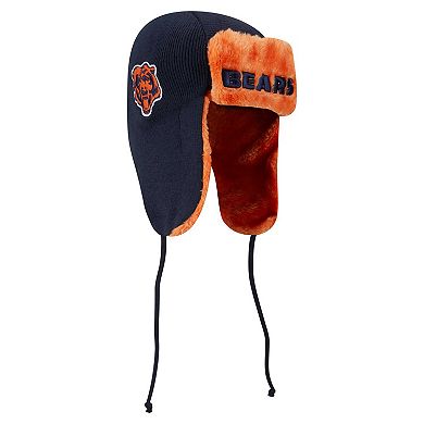 Men's New Era Navy Chicago Bears Helmet Head Trapper Knit Hat