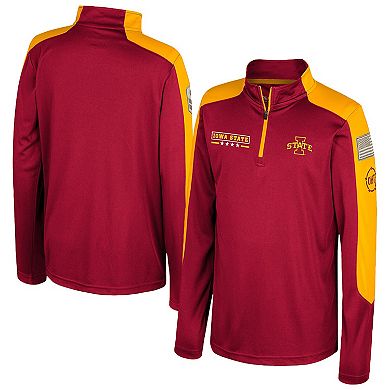 Youth Colosseum Cardinal Iowa State Cyclones OHT Military Appreciation Cyclone Quarter-Zip Windshirt