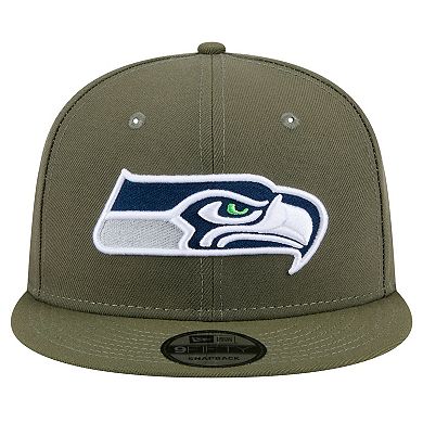 Men's New Era Olive Seattle Seahawks Main 9FIFTY Snapback Hat