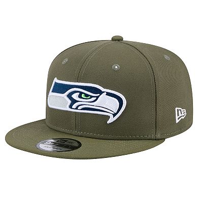 Men's New Era Olive Seattle Seahawks Main 9FIFTY Snapback Hat