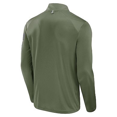 Men's Fanatics Olive Oklahoma State Cowboys OHT Military Appreciation��Defender Quarter-Zip Jacket
