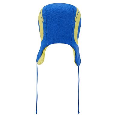 Men's New Era Royal Los Angeles Rams Helmet Head Trapper Knit Hat