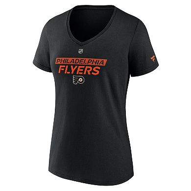 Women's Fanatics Black Philadelphia Flyers Authentic Pro Core Primary V-Neck T-Shirt