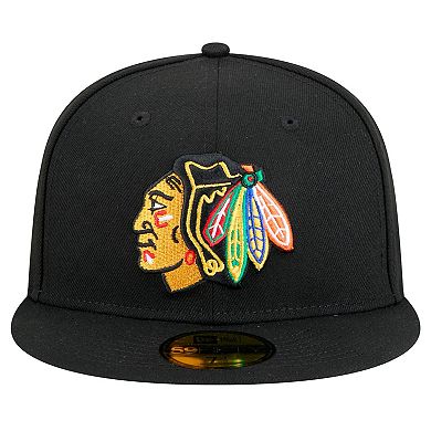Men's New Era Black Chicago Blackhawks Core 59FIFTY Fitted Hat