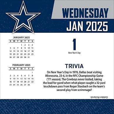 Dallas Cowboys 2025 Boxed Desk Calendar