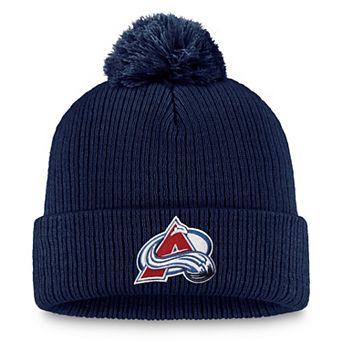 Men's Fanatics Navy Colorado Avalanche Primary Logo Cuffed Knit Hat with Pom