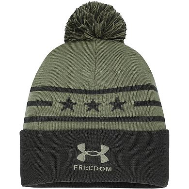 Men's Under Armour Forest Green Maryland Terrapins Freedom Collection Cuffed Knit Hat with Pom