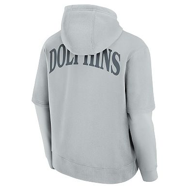 Unisex Fanatics Gray Miami Dolphins Sleek Elements Pullover Hoodie