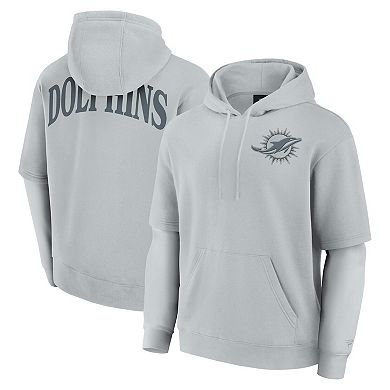 Unisex Fanatics Gray Miami Dolphins Sleek Elements Pullover Hoodie