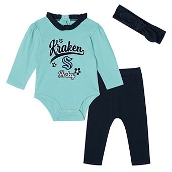 Girls Infant Seattle Kraken Rink Queen Long Sleeve 3 pc Set