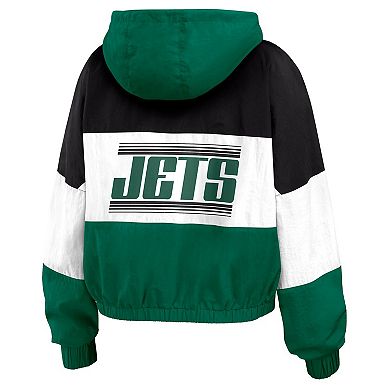 Women's WEAR by Erin Andrews Green New York Jets Color Block Full-Zip Windbreaker Jacket