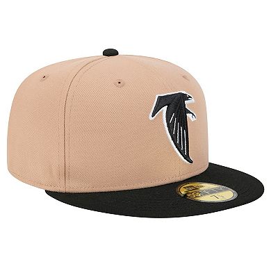 Men's New Era Tan Atlanta Falcons Throwback Logo Main 59FIFTY Fitted Hat