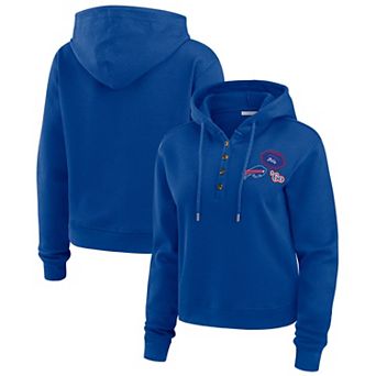 Women's WEAR by Erin Andrews Royal Buffalo Bills Waffle Hoodie Pullover Top