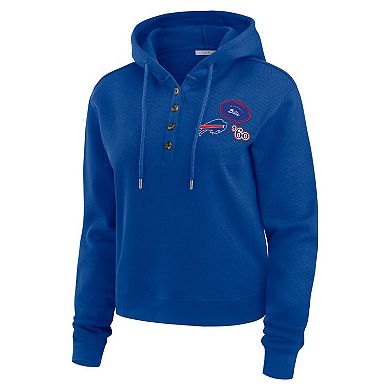 Women's WEAR by Erin Andrews Royal Buffalo Bills Waffle Hoodie Pullover Top