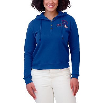 Women's WEAR by Erin Andrews Royal Buffalo Bills Waffle Hoodie Pullover Top